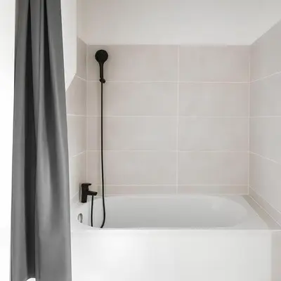 Salle de bains dans l'établissement 2 Appart Hôtel Chambre privée, espaces communs partagés, Centre Rouen Gare, Linge & Ménage inclus