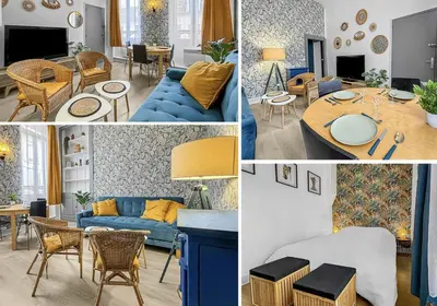 Coin salon dans l'établissement Superbe appartement au centre de POISSY