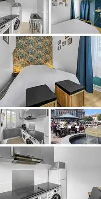 Cuisine ou kitchenette dans l'établissement Superbe appartement au centre de POISSY