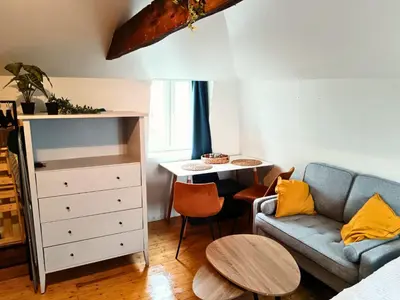 Coin salon dans l'établissement Studio Cosy Proche Gare Rouen Rive Droite