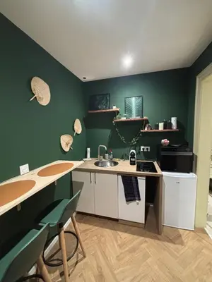Cuisine ou kitchenette dans l'établissement Spa jardin de Bali
