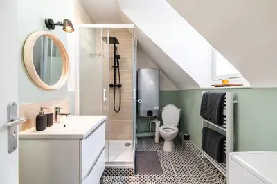 Salle de bains dans l'établissement Charmant T2 cosy et lumineux - 284