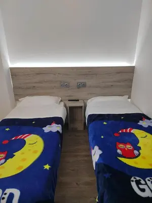 Un ou plusieurs lits dans un hébergement de l'établissement Alpha Hotel