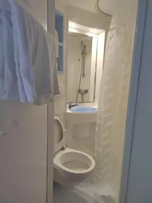 Salle de bains dans l'établissement Alpha Hotel