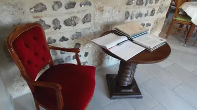 Coin salon dans l'établissement Chambre Du Panorama