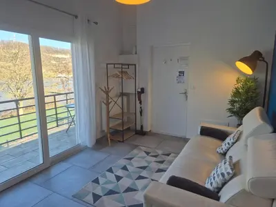 Coin salon dans l'établissement Balcons sur Seine - Vernon Giverny