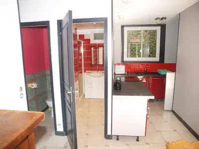 Cuisine ou kitchenette dans l'établissement Ets Levillain - Hôtel Les Calètes