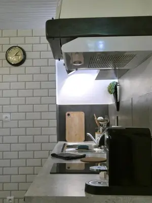 Cuisine ou kitchenette dans l'établissement Le Gîte du Chêne Rouvre