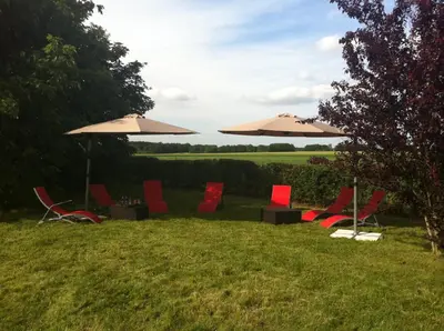 Jardin de l'établissement Logis Hôtel Les Nymphéas