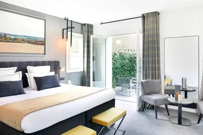 Un ou plusieurs lits dans un hébergement de l'établissement Hôtel-Restaurant Bel Ami