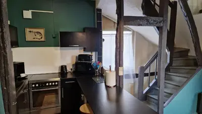 Télévision ou salle de divertissement dans l'établissement Appartement typique Rouen centre avec parking gratuit