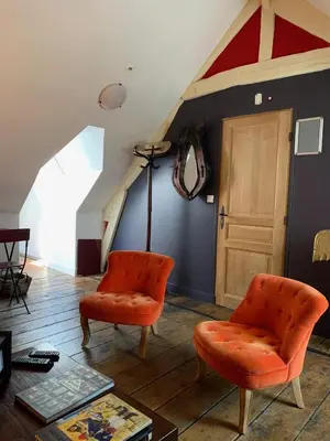 Coin salon dans l'établissement Chambres d'Hôtes Villa Mon Repos