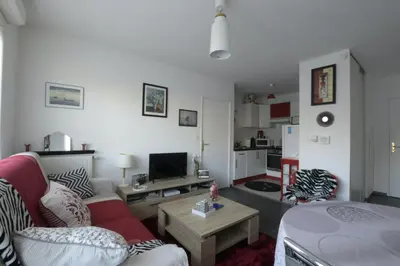 Télévision ou salle de divertissement dans l'établissement Appartement charmant à Rouen, 40 m², balcon et vue sur la ville.