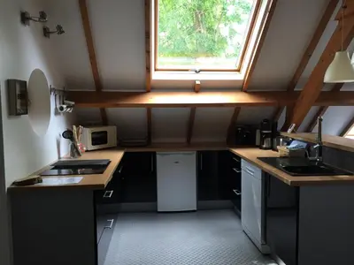 Cuisine ou kitchenette dans l'établissement Le gite du Frene