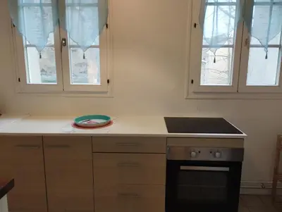 Cuisine ou kitchenette dans l'établissement L'Écluse