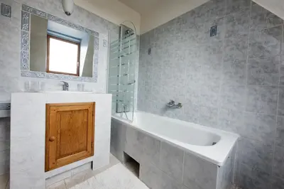 Salle de bains dans l'établissement Château du Jard