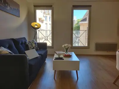 Coin salon dans l'établissement Appart'HomeCity - Rouen Vauban