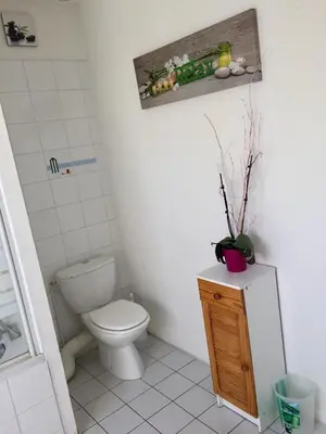 Salle de bains dans l'établissement Au Nid de Tillé