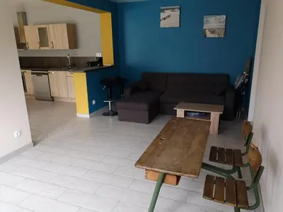 Coin salon dans l'établissement Gîte à la ferme du Bailly - Baie de Somme
