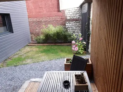 Jardin de l'établissement Studio avec jardin et stationnement gratuit à Rouen