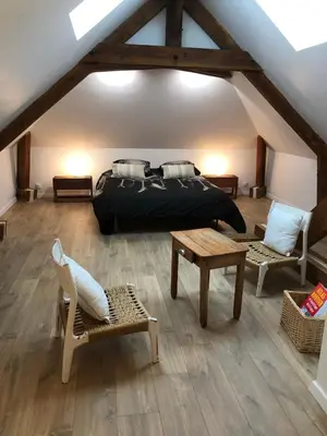 Coin salon dans l'établissement Chambre ambiance campagne chic