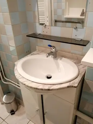 Salle de bains dans l'établissement appartement type f2 proche PARIS 25 KM
