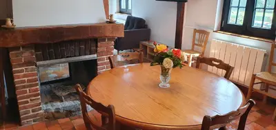 Coin salon dans l'établissement Gite à la ferme