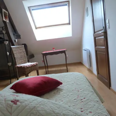 Un ou plusieurs lits dans un hébergement de l'établissement Gîte et Relais Equestre de Marie