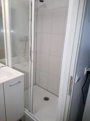 Salle de bains dans l'établissement Charmant studio au coeur de St Leu hyper centre