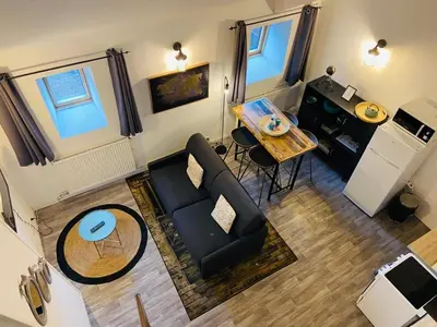 Coin salon dans l'établissement Le duplex Saint Gilles centre ville Baie de Somme