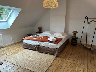 Un ou plusieurs lits dans un hébergement de l'établissement Chateau-Hotel De Belmesnil