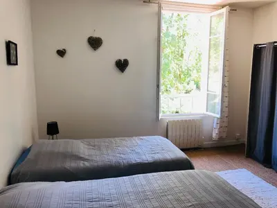 Un ou plusieurs lits dans un hébergement de l'établissement Gite du manoir de l'étang