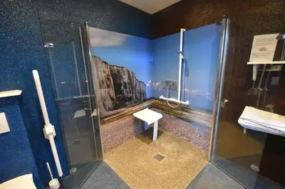 Salle de bains dans l'établissement Hôtel De Calais