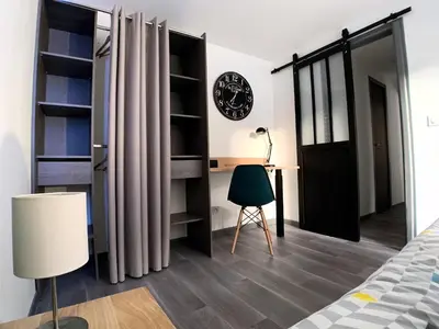 Un ou plusieurs lits dans un hébergement de l'établissement Eco-Appart'hôtel Rouen - BDE