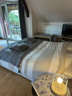Un ou plusieurs lits dans un hébergement de l'établissement Manoir de la Vente de Rouville