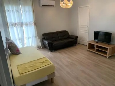 Télévision ou salle de divertissement dans l'établissement Grand Appartement de 3 pièces