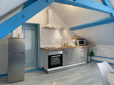 Cuisine ou kitchenette dans l'établissement Bois Flotté