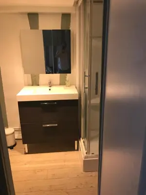 Salle de bains dans l'établissement Charmant T1 Vieux Rouen
