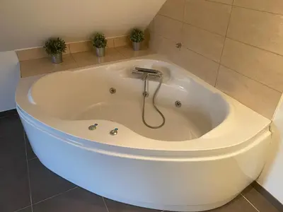 Salle de bains dans l'établissement La Ferme de Labbeville