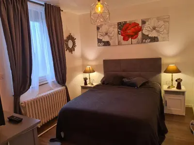 Un ou plusieurs lits dans un hébergement de l'établissement Appartement de vacances a St Pierre du Vauvray