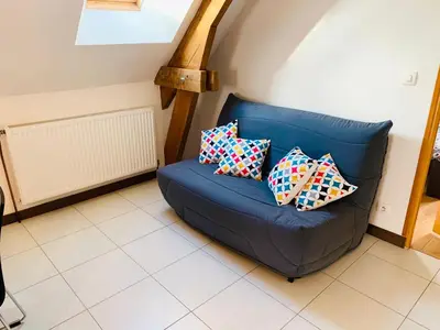 Coin salon dans l'établissement Le Paraty - Maison indépendante 72 m2