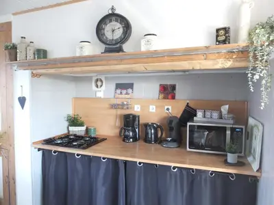 Cuisine ou kitchenette dans l'établissement Les gîtes de 