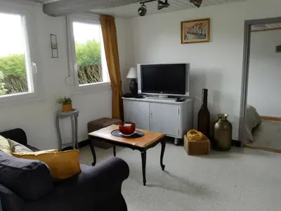 Télévision ou salle de divertissement dans l'établissement Les gîtes de 