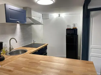 Cuisine ou kitchenette dans l'établissement L’Escapade Normande