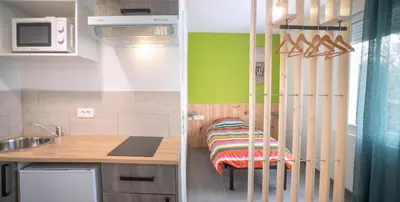 Cuisine ou kitchenette dans l'établissement Git'appart