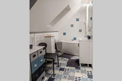 Cuisine ou kitchenette dans l'établissement Maison normande au bord de Seine, Le Verger de Pacôme
