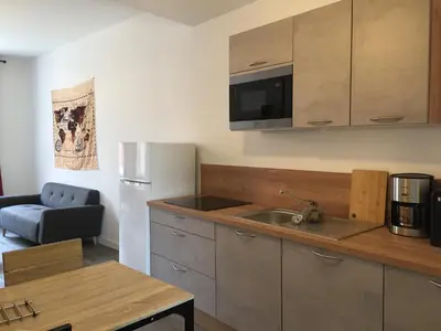 Cuisine ou kitchenette dans l'établissement L'abbevilloise, aux portes de la Baie de Somme