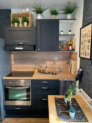 Cuisine ou kitchenette dans l'établissement Jojo House Les Damps n 12