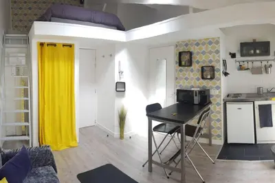 Cuisine ou kitchenette dans l'établissement Charmant studio hypercentre