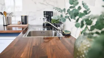 Cuisine ou kitchenette dans l'établissement Le Canyon Rouen Centre by MyFrenchPAT Terrasse & Parking